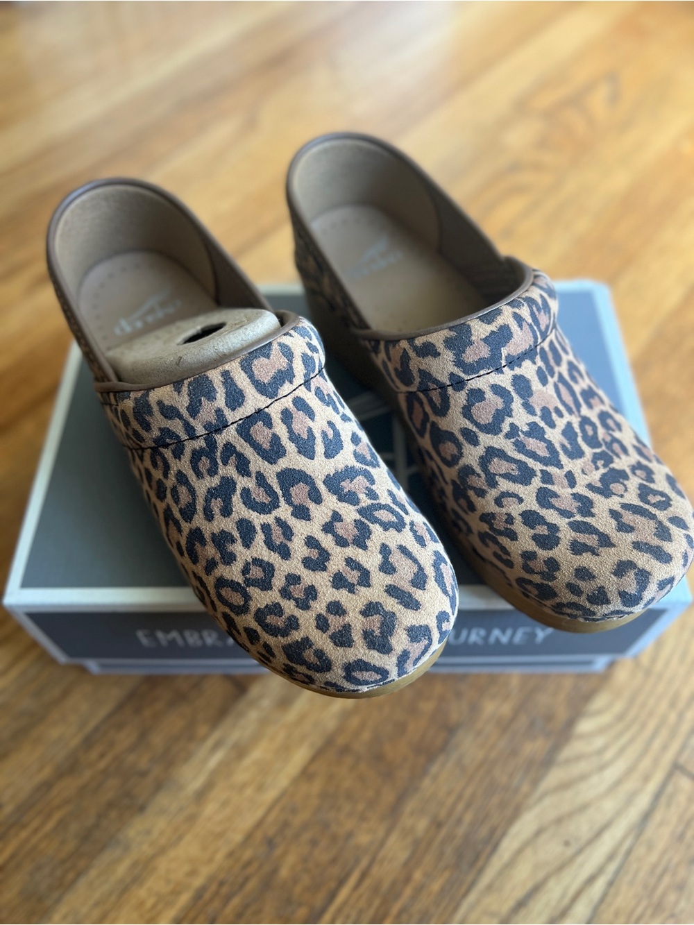 Dansko Professional Leopard Suede Clogs - Picture 2 of 7